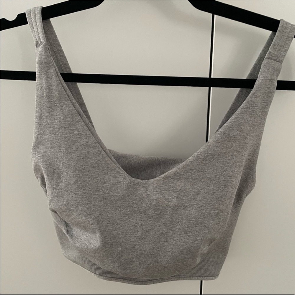 Free People FP Movement Women's Gray Sports Bra Twist Keyhole Back Size M/L